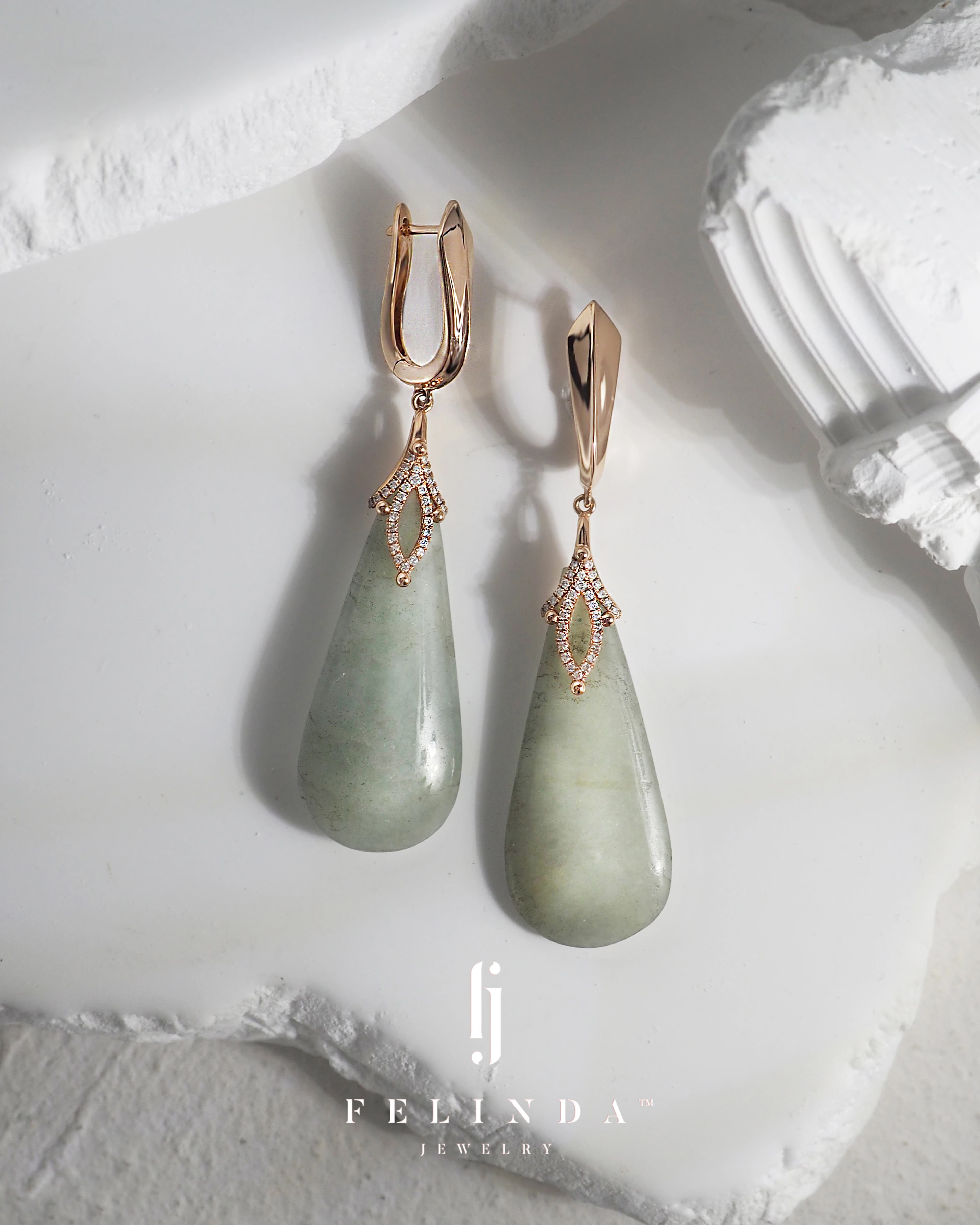 FJ Insta Jade Diamond Earrings