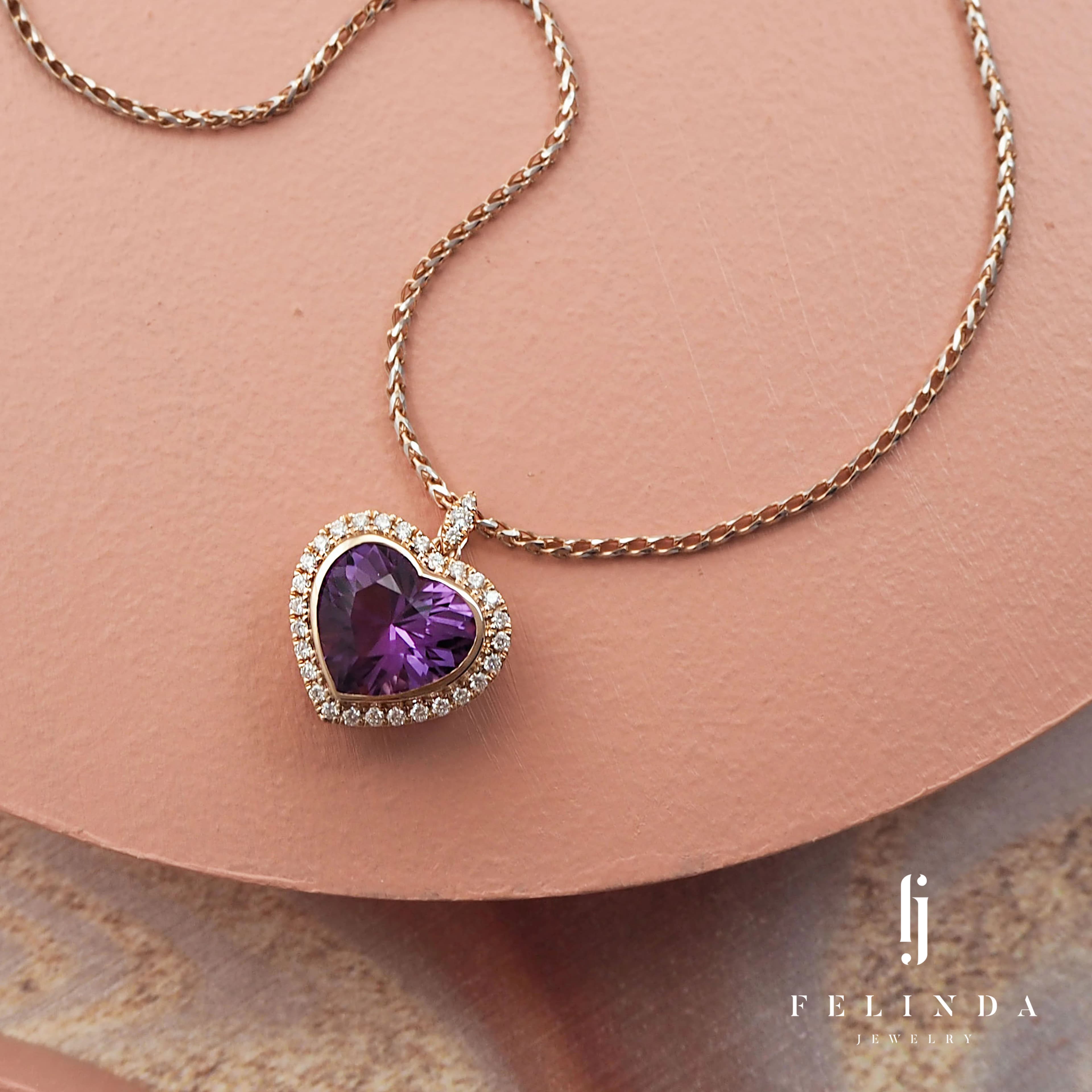 FJ Insta Amethyst Pendant Necklace 2