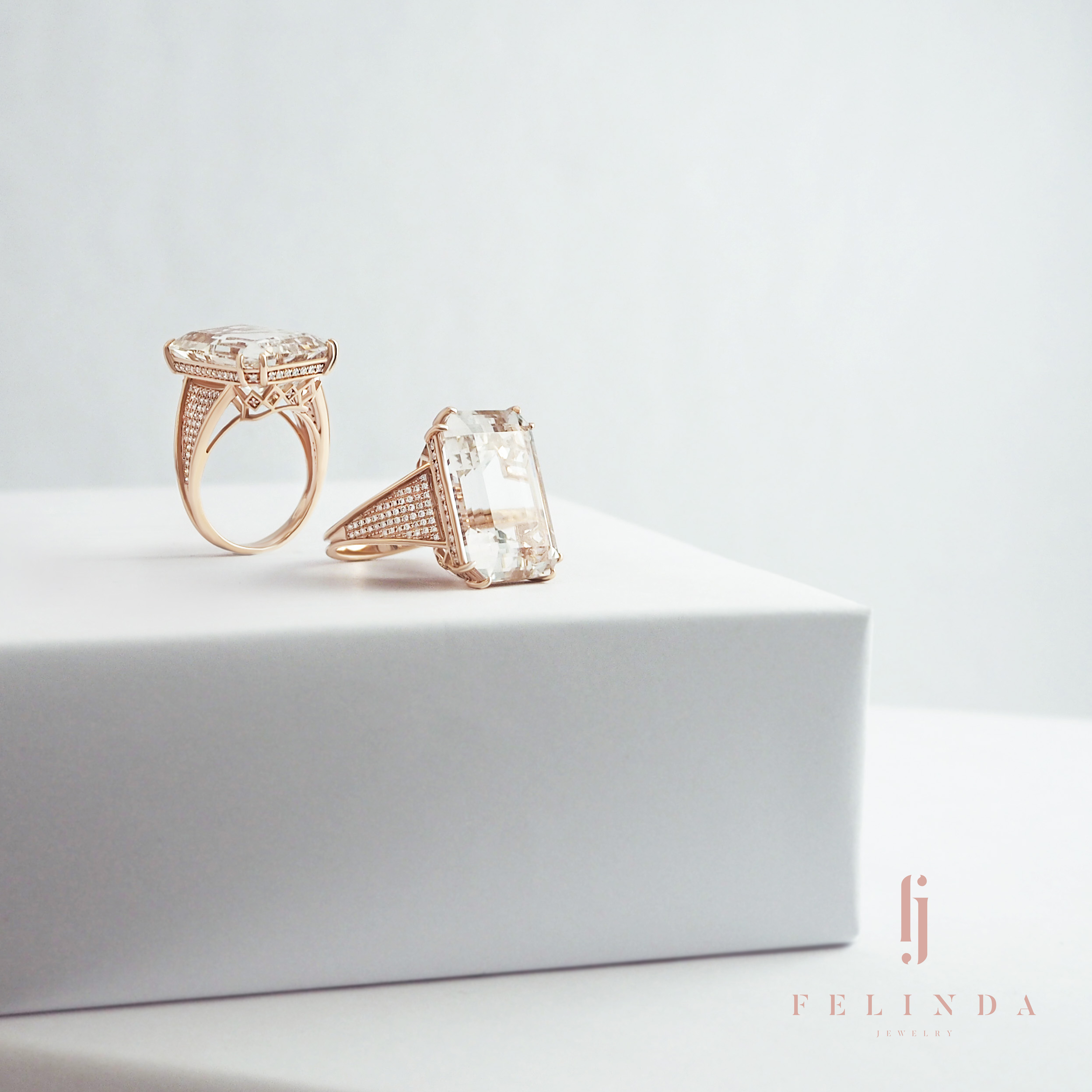 ADA - 18k Gold with Imperial Topaz & Diamond Ring