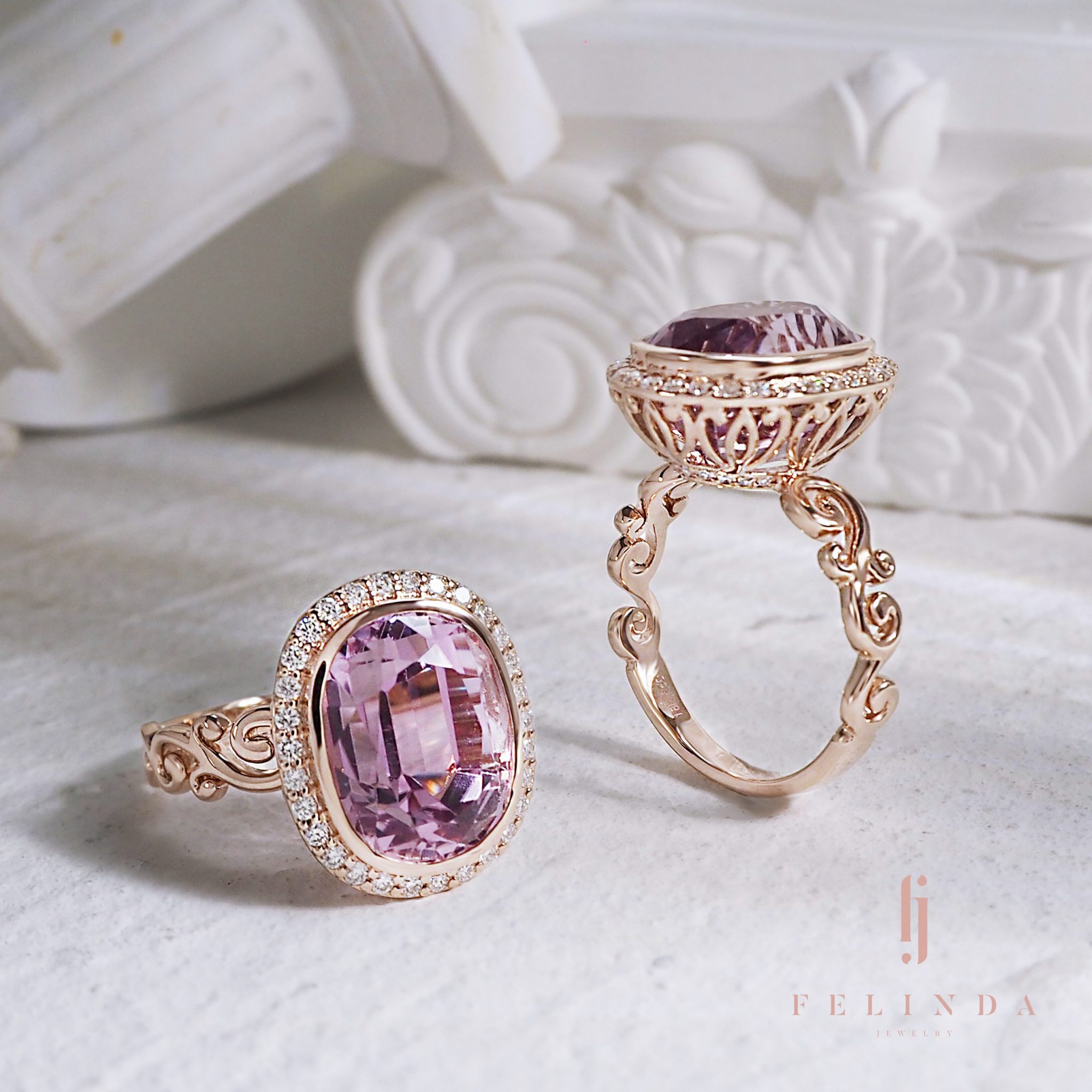18K AIYANA - Felinda's Signature Ring (Kunzite)