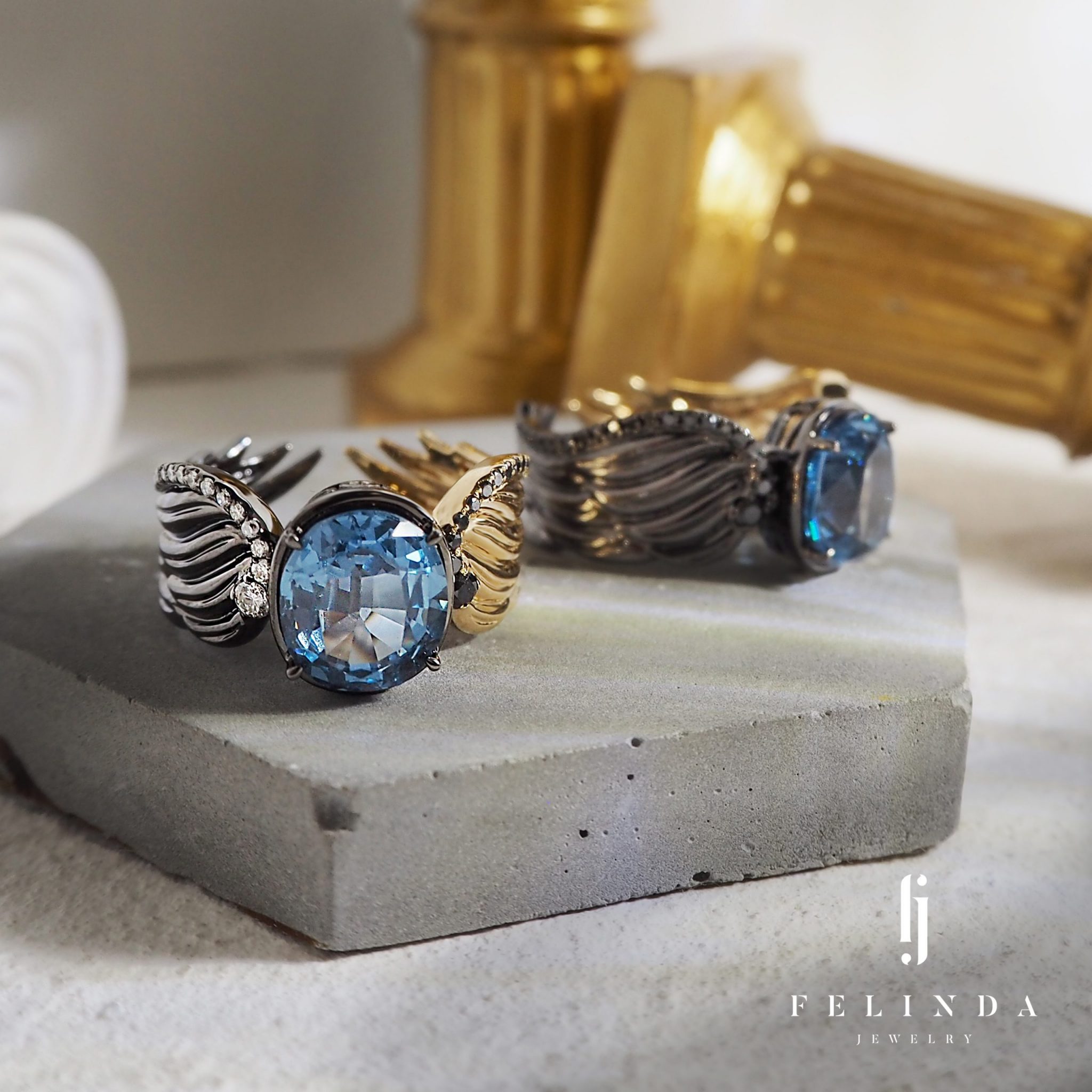 18K Cornflower Blue Sapphire Rings