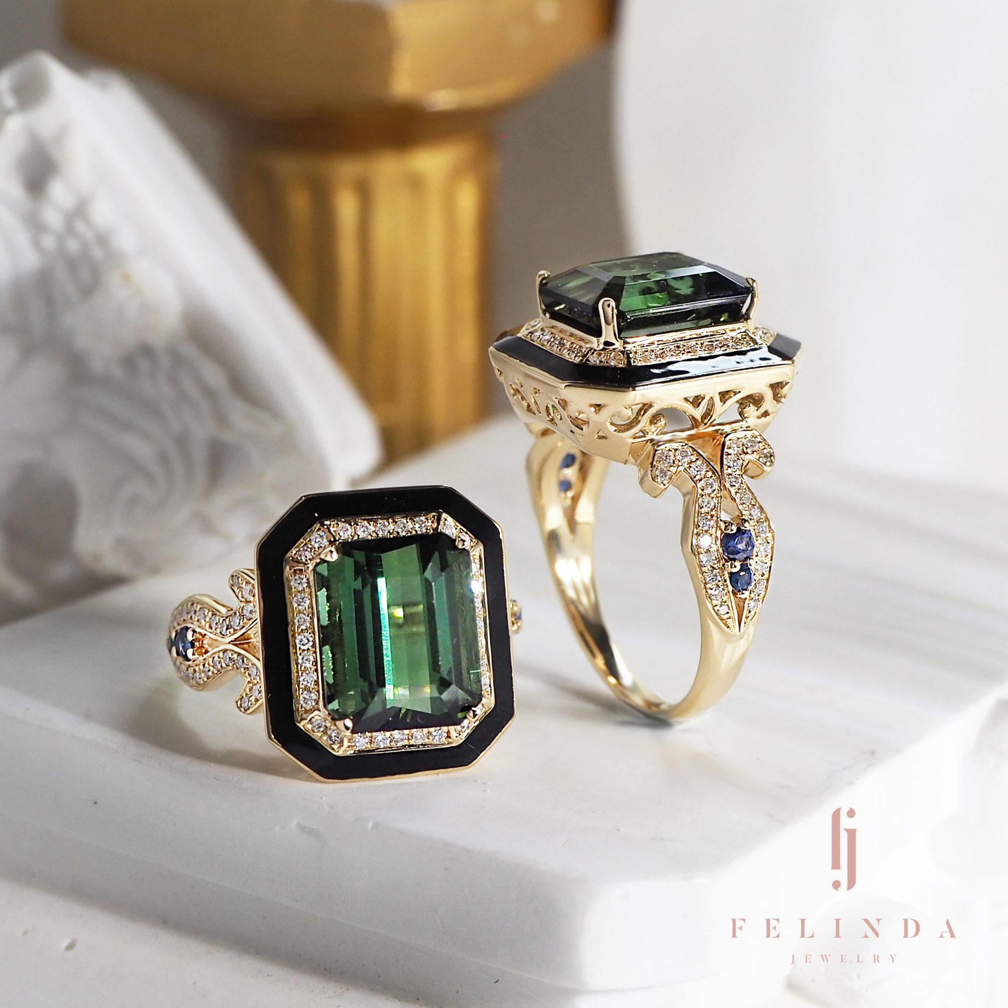 18K Green Tourmaline Ring