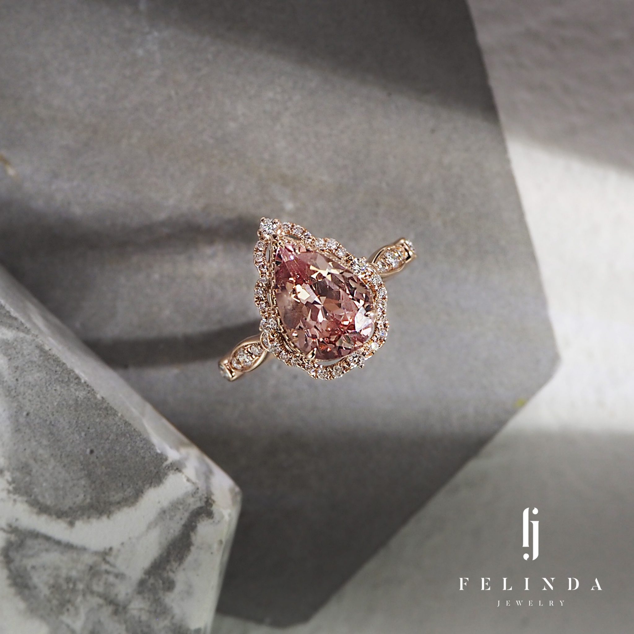 18K Pink Garnet Ring