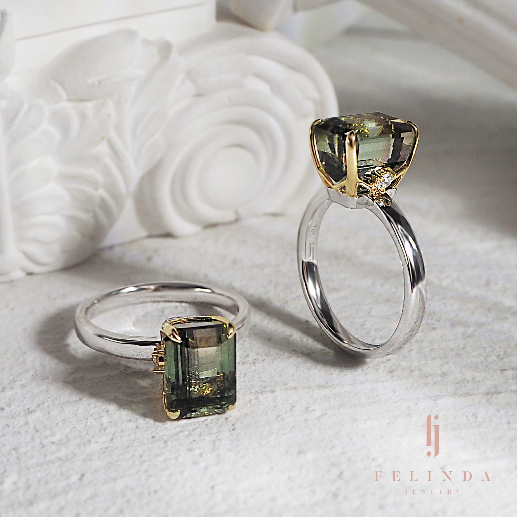 18K Watermelon Tourmaline Ring